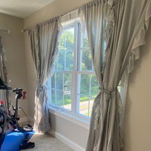 Restoration Hardware Teen Brand Tattered Ruffle Drapery Panel (Gray)